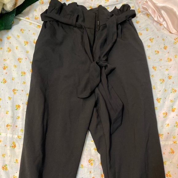 Tie waist black trouser - Picture 1 of 3